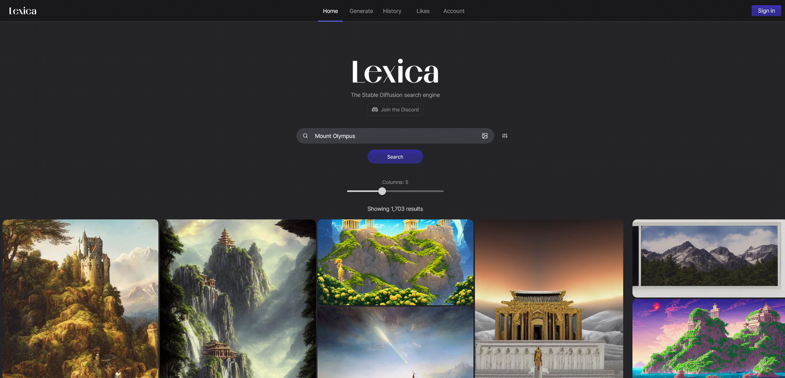 Lexica AI Image Search Engine